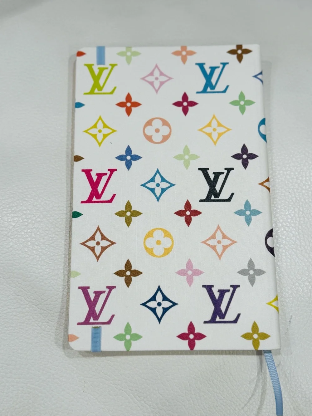 Louis Vuitton Multicolor Monogram Notebook New with Light Blue Elastic